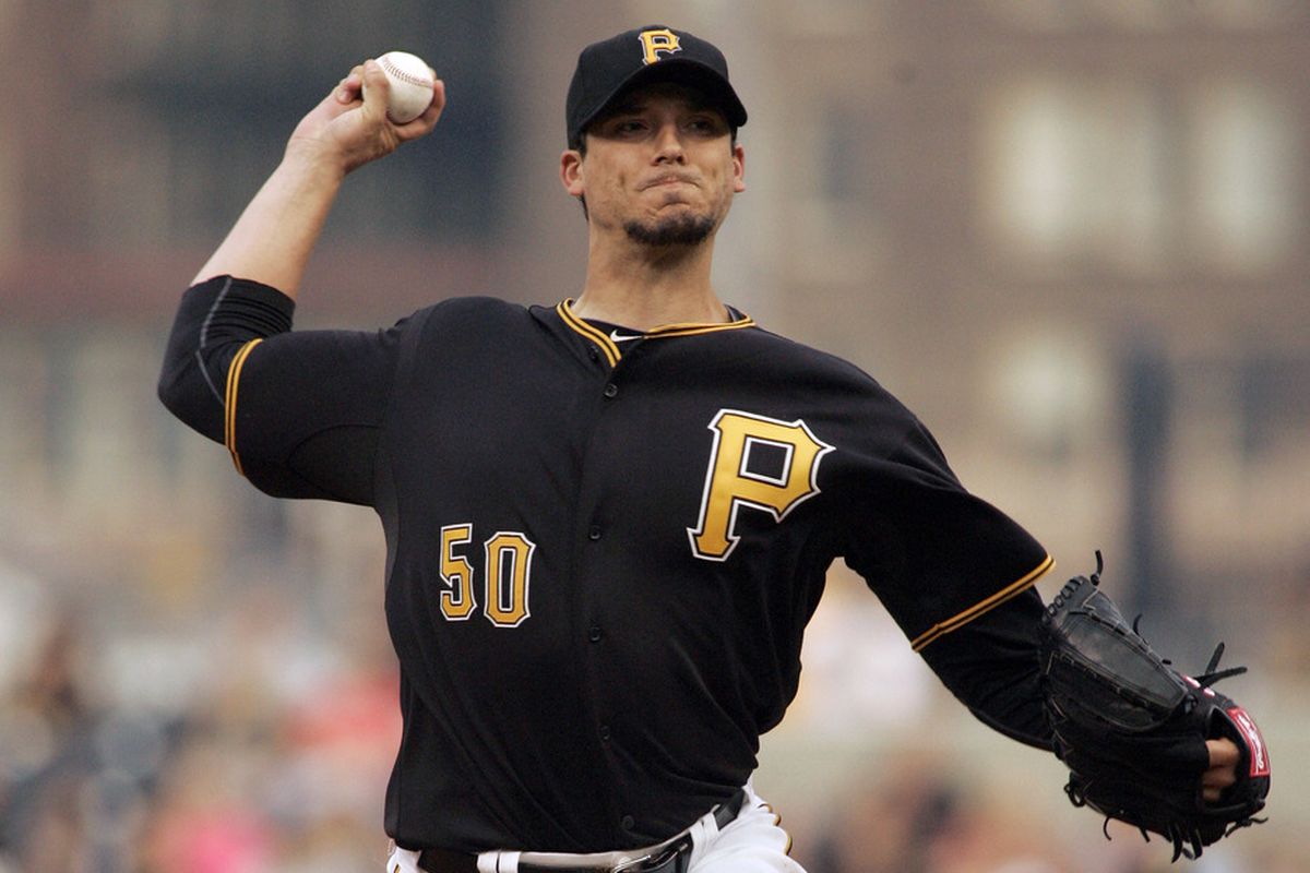 PITTSBURGH, PA - JUNE 10:  Charlie Morton #50 of the Pittsburgh Pirates pitches against the New York Mets during the game on June 10, 2011 at PNC Park in Pittsburgh, Pennsylvania.  (Photo by Justin K. Aller/Getty Images)