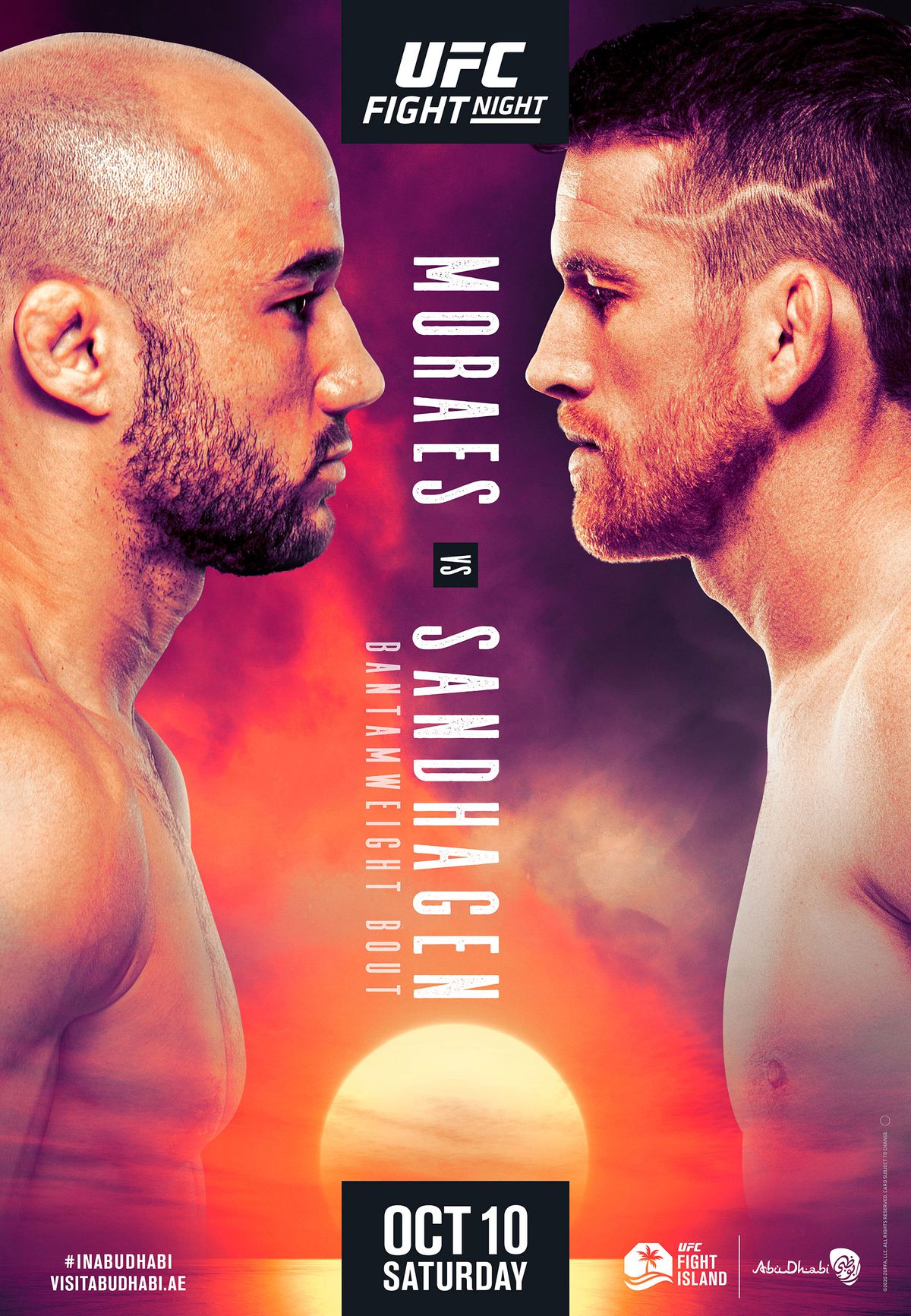 Pic: Poster drops for ‘Moraes vs. Sandhagen’ on Oct. 10 on ‘Fight