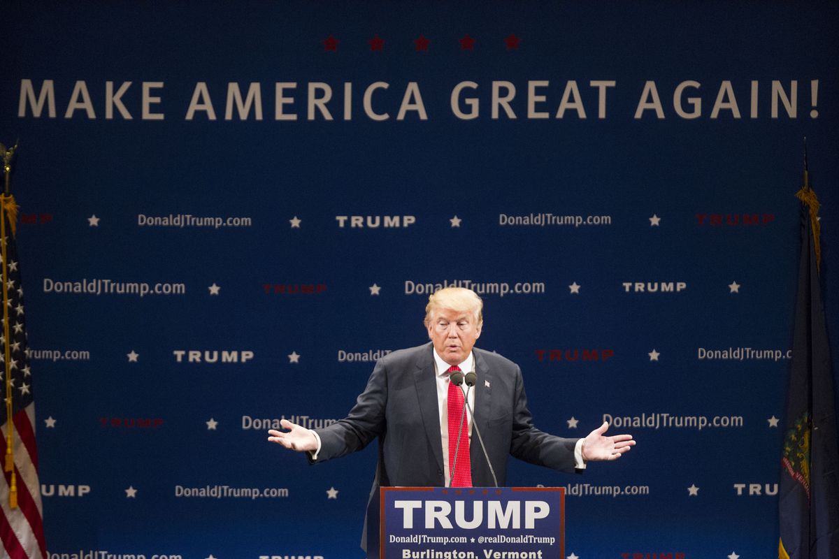 Donald Trump held a campaign rally In Burlington, Vermont.