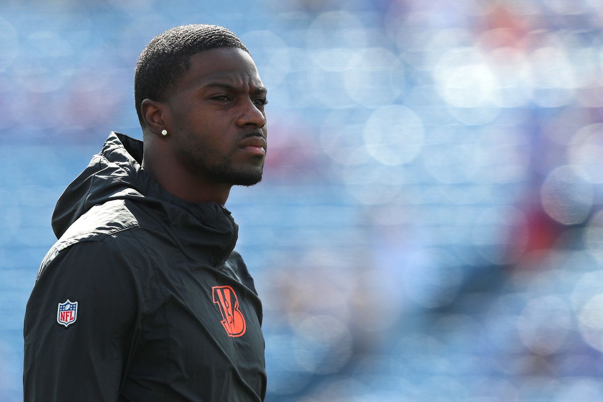 A.J. Green of the Cincinnati Bengals on the field before a game against the Buffalo Bills at New Era Field on September 22, 2019 in Orchard Park, New York.