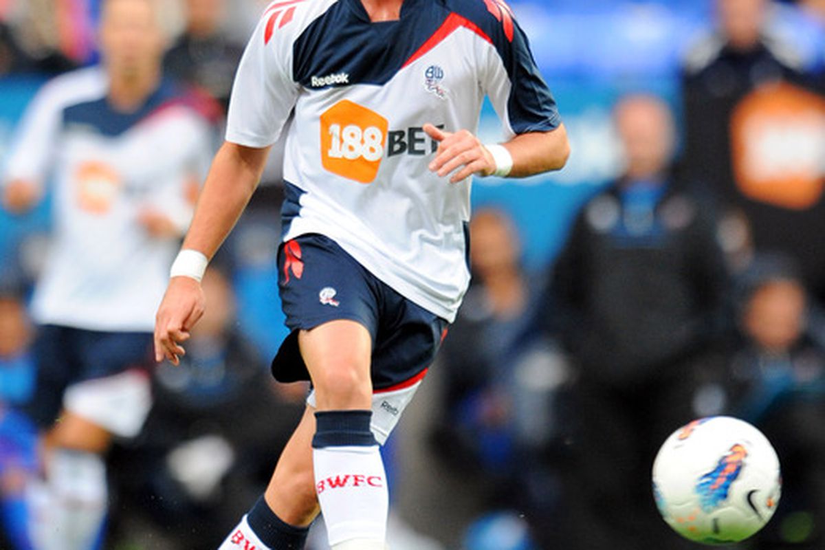 BOLTON, UNITED KINGDOM - AUGUST 05: Chris Eagles of Bolton in action during the pre season friendly match between Bolton Wanderers and Levante at the Reebok Stadium on August 05, 2011 in Bolton, England. (Photo by Clint Hughes/Getty Images)