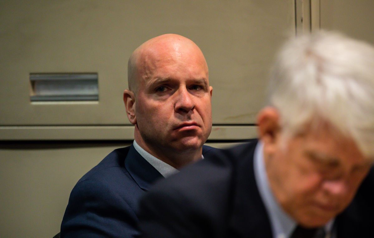 Ex-Officer Joseph Walsh listens to opening statements at the start of his trial Tuesday. | Zbigniew Bzdak/Chicago Tribune pool photos