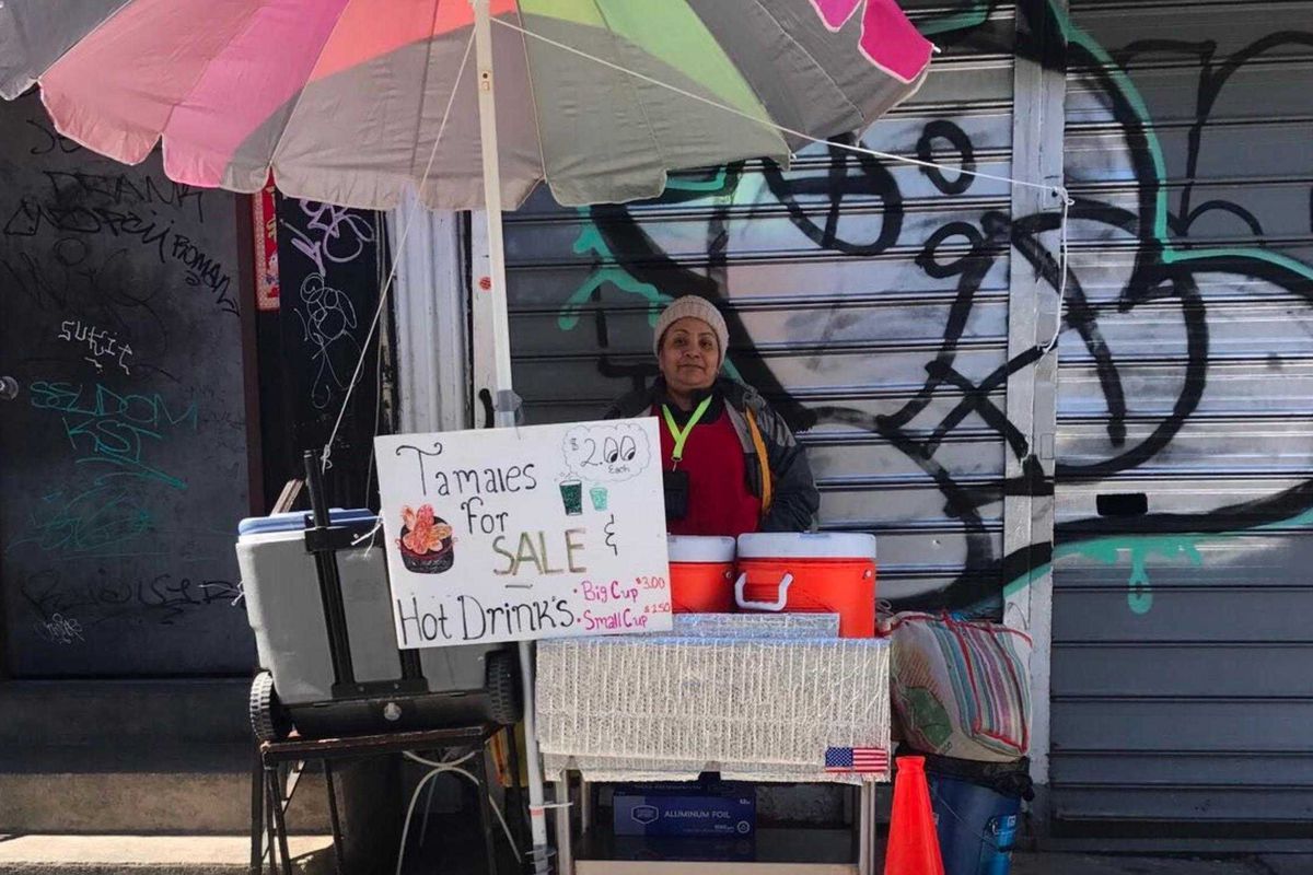 Bushwick street vendor Sonia Perez.
