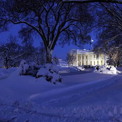 The White House is blanketed in snow in Washington Saturday. Mid-Atlantic residents were buried by a blizzard.