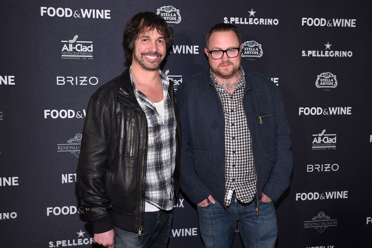 Chefs Ken Oringer and Jamie Bissonnette attend the 2015 Food And Wine Best New Chef Party at The Edison Ballroom on March 31, 2015 in New York City.