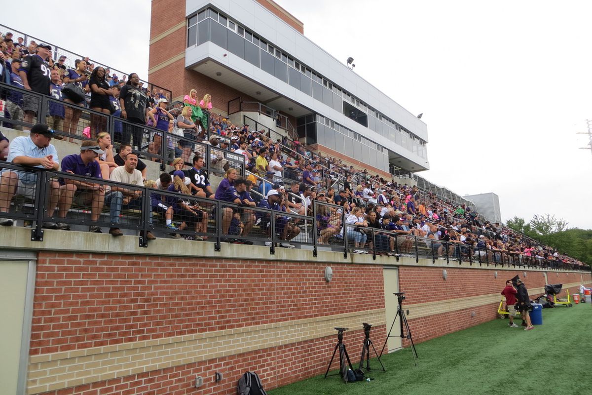 Ravens fans filled Stevenson University's Mustang Stadium (8/19/12)