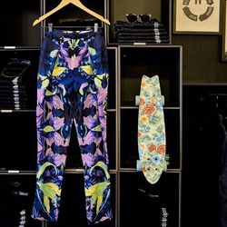 Finders Keepers high-waisted pants, $163. "I love the Australian brand Finders Keepers—especially for the hand-printed pieces that are exclusive to the brand. This mirrored floral print feels almost Hawaiian, which is in for this spring. Also, the high wa