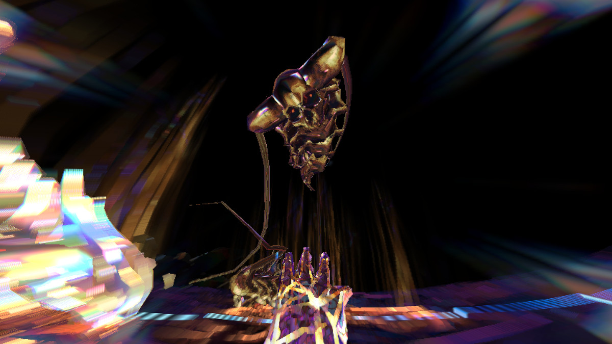 Hyper Demon'da oyuncuya saldıran bir iblisin ekran görüntüsü.