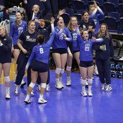 BYU and Purdue play in the Sweet 16 of the 2021 NCAA women’s volleyball tournament in Pittsburgh, Pennsylvania.
