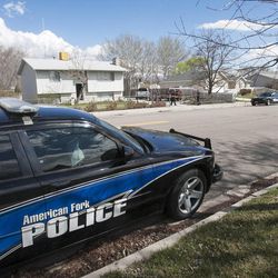 American Fork police investigate a shooting Friday, April 5, 2013, at 582 N. 500 East, American Fork. A 5-month-old boy was shot and killed in what a family friend said was an attempted murder-suicide.