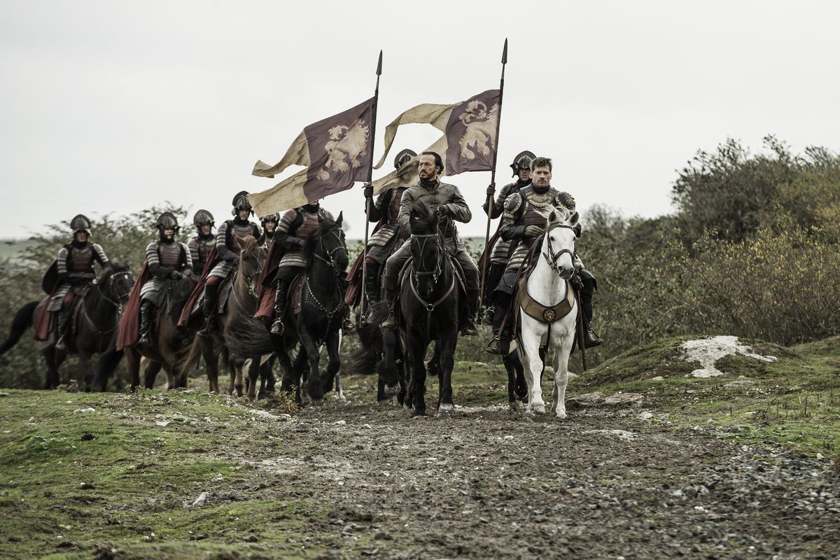 Game of thrones 610 - Jaime and Bronn on horseback