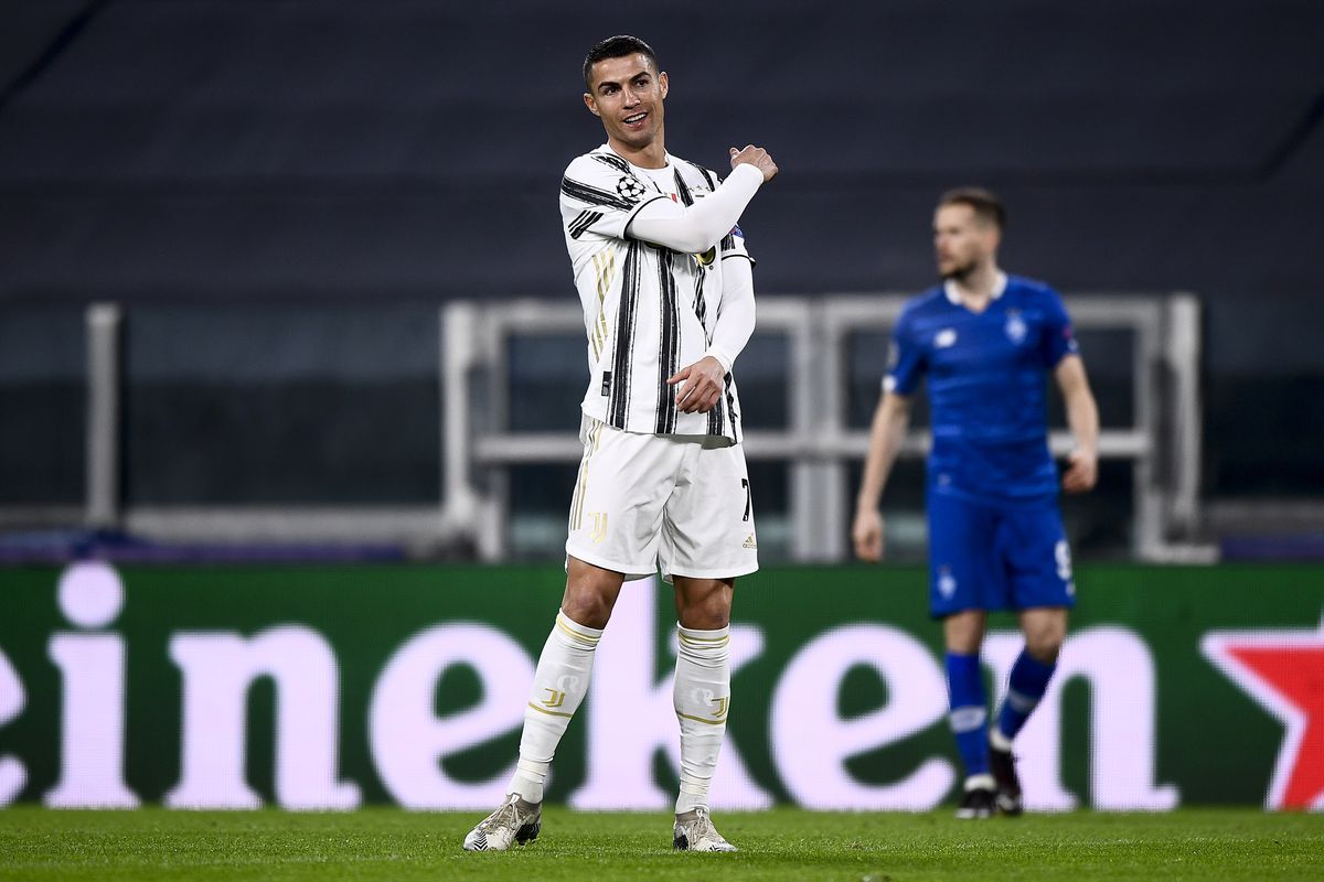 Cristiano Ronaldo of Juventus FC reacts during the UEFA...