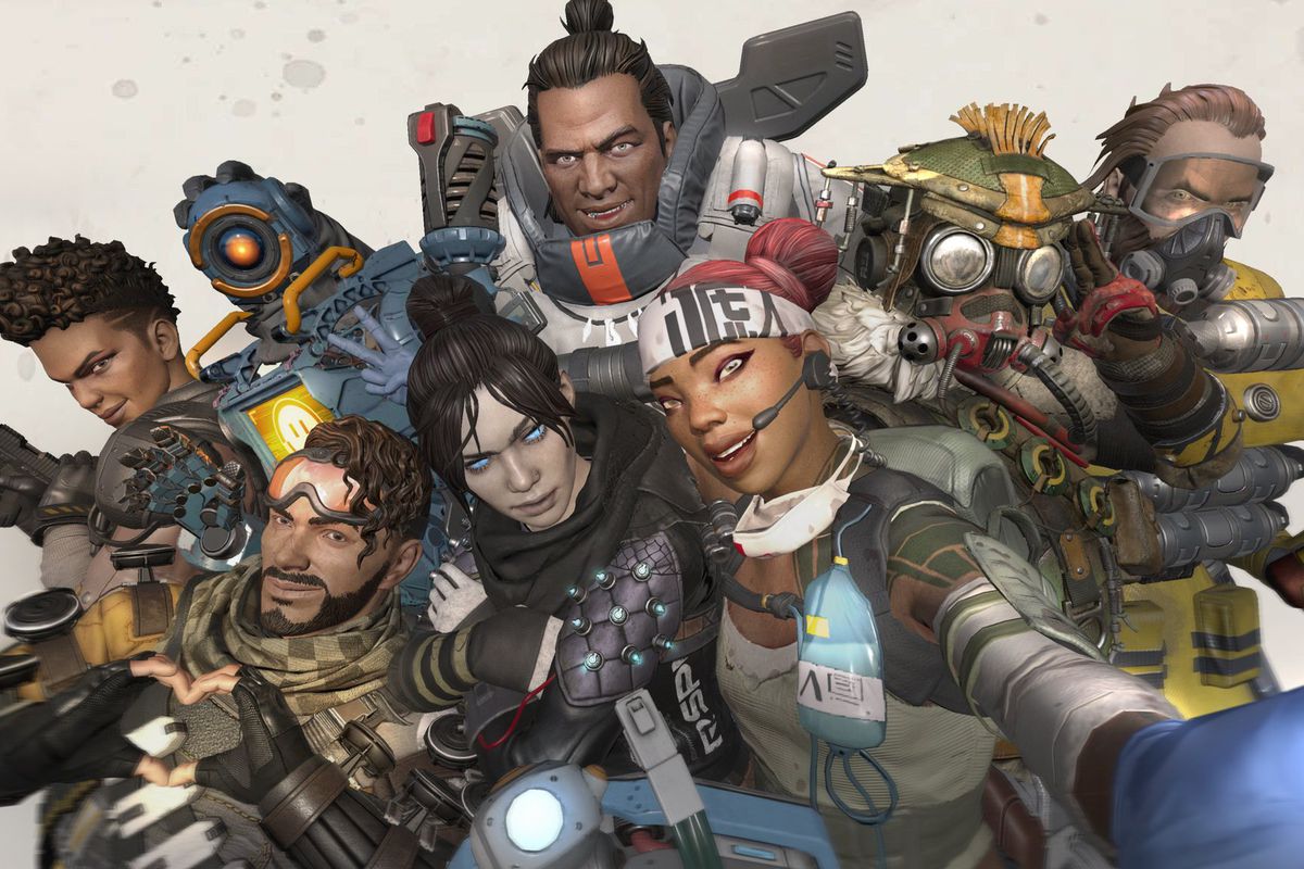The characters of Apex Legends taking a selfie
