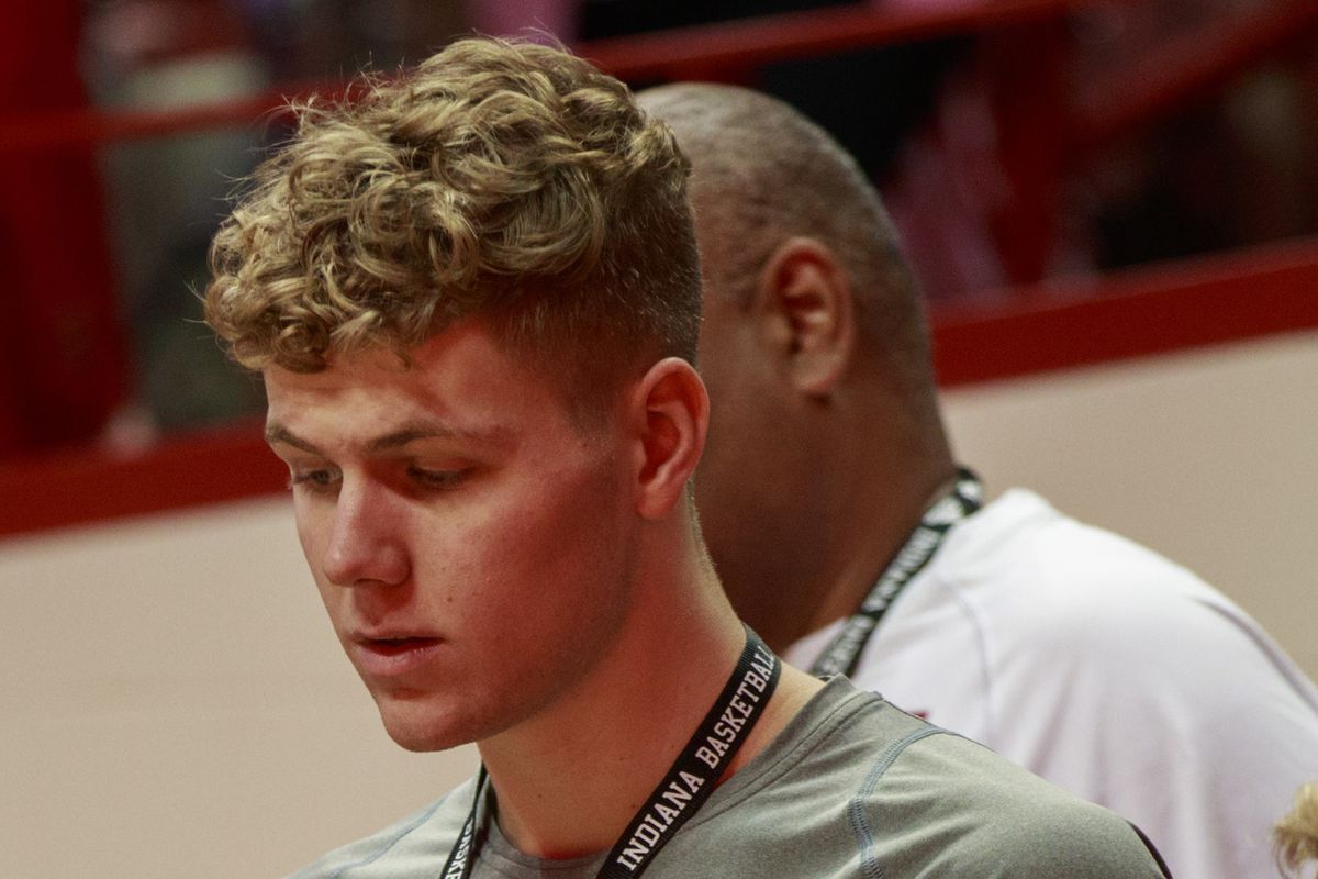 Indiana University basketball recruit, Caleb Furst visits...