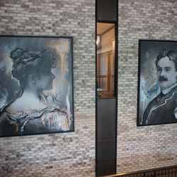 Photographs in the entrance of Hotel Zachary