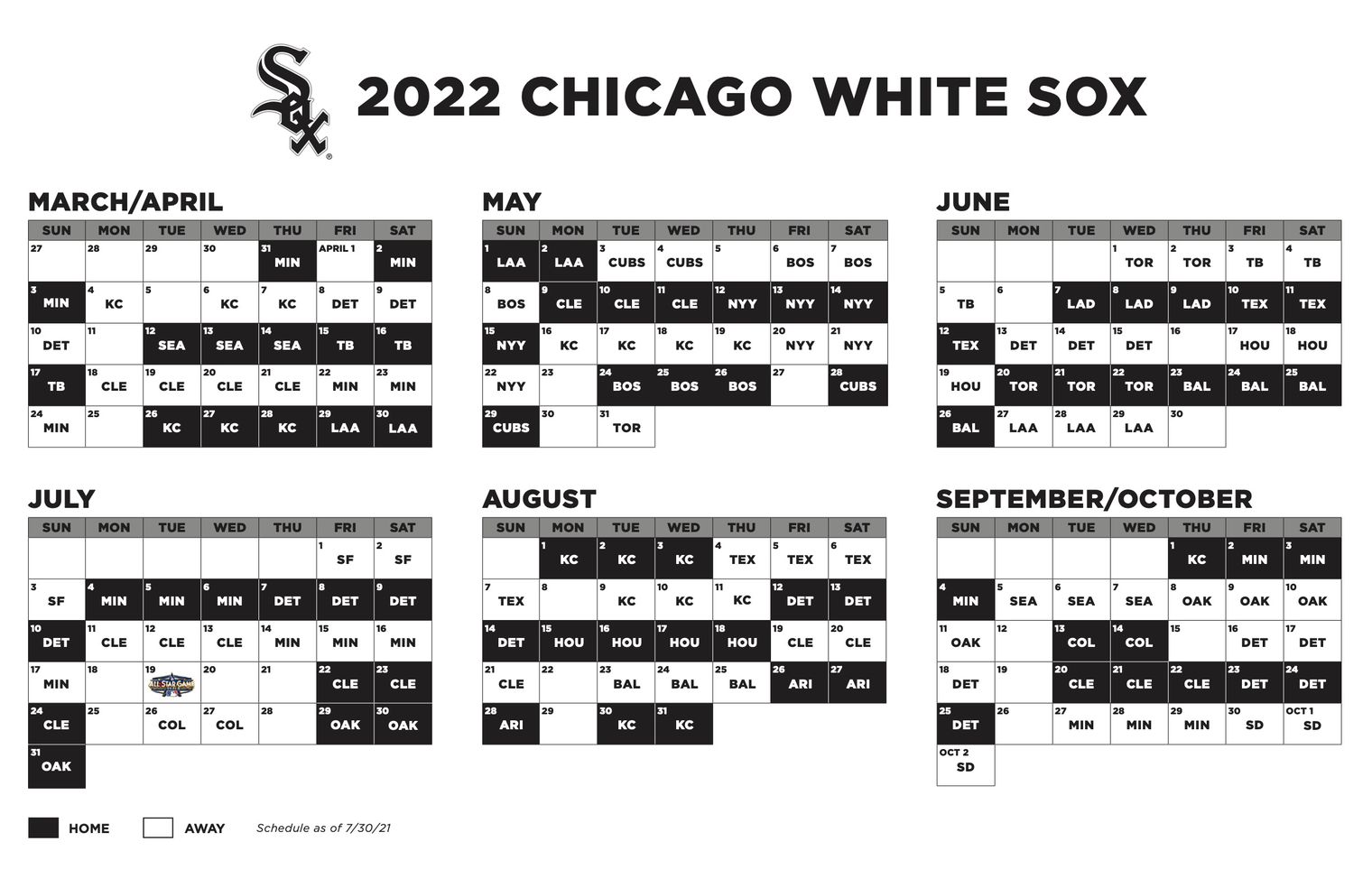 White Sox 2023 Schedule Printable Printable World Holiday