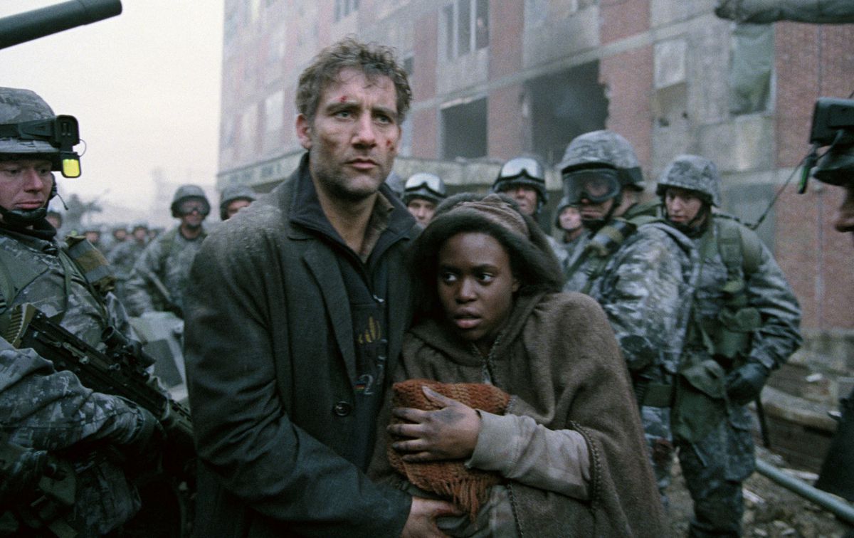 Clive Owen and Clare-Hope Ashitey in Children of Men (2006)