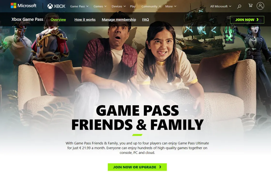 Xbox Game Pass Amis et Famille