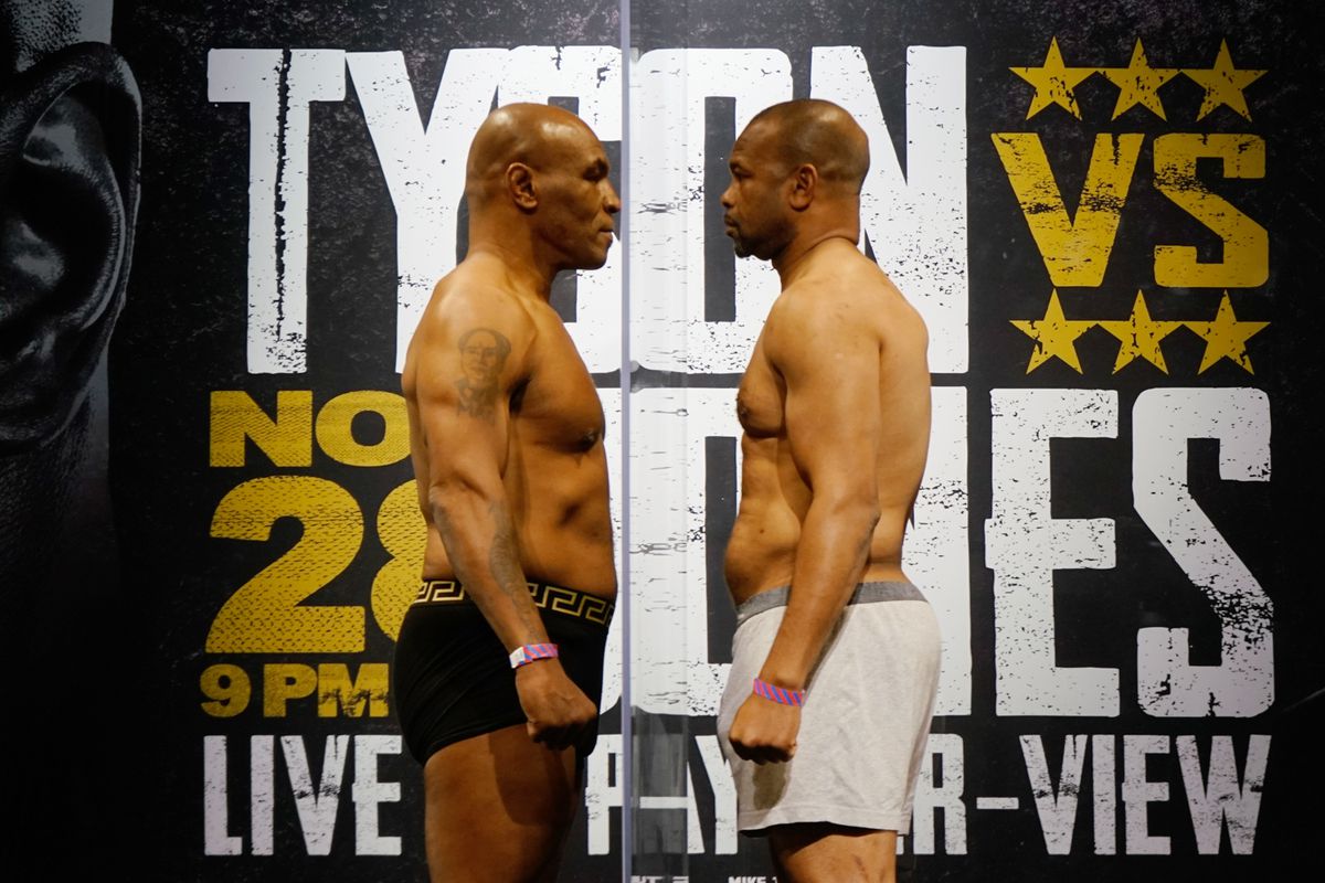 Boxing: Tyson vs Roy Jones Jr-Weigh Ins