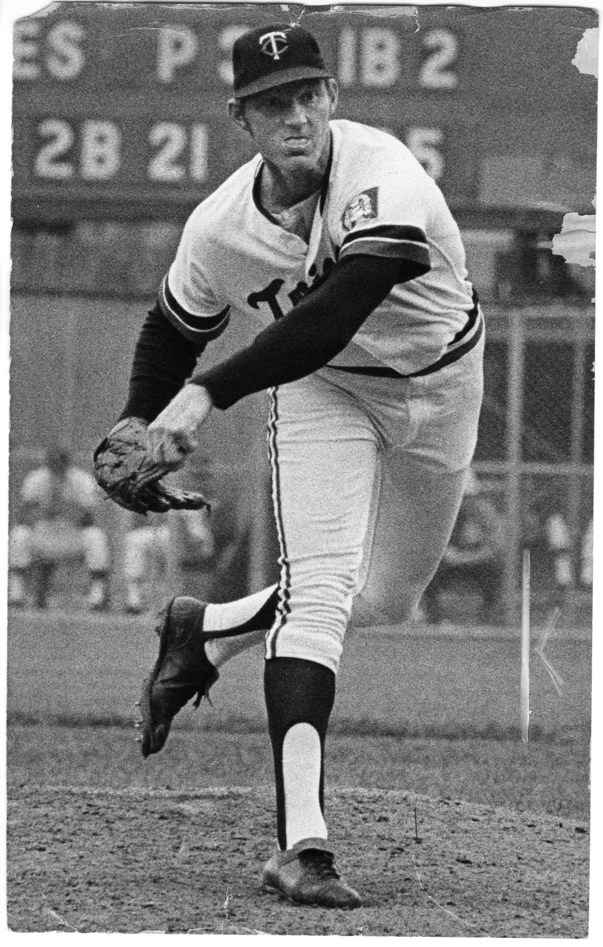 Minnesota Twins pitcher Jim Kaat in action during game vs. Texas May 28, 1972 at Metropolitan Stadium. Photo by Minneapolis Star staff photographer Charles Bjorgen.