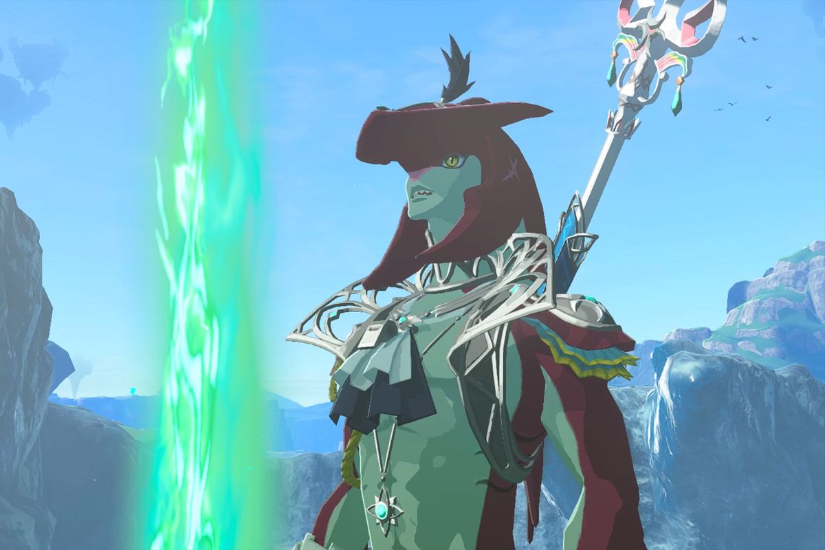 The Legend of Zelda: Tears of the Kingdom Prince Sidon standing regally.