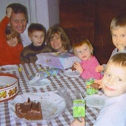 Dave and Lee-Ann Luke meet their five new daughters in Ukraine in 2005.