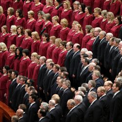 The Tabernacle Choir sings in the Conference Center in Salt Lake City during the morning session of the LDS Church’s 187th Annual General Conference on Saturday, April 1, 2017.