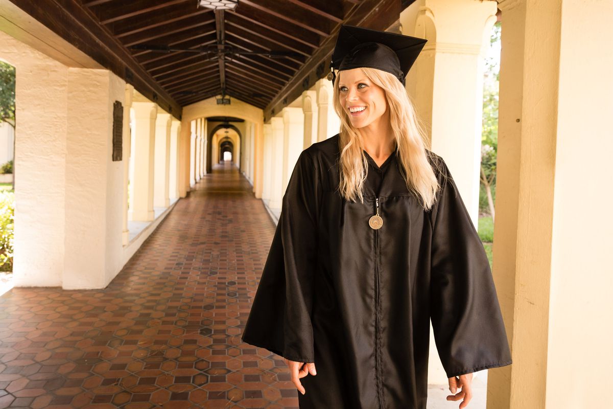 Elin Nordegren, Tiger Woods' ex-wife, graduated from Rollins College this year. Because she took nine years to finish college, she isn't counted in federal graduation rates.