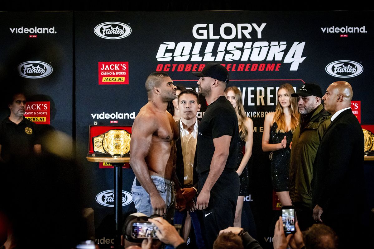 Alistair Overeem and Badr Hari face off ahead of their trilogy bout at Glory Collision 4.