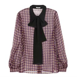 Miu Miu <a href="http://www.net-a-porter.com/product/386188">plaid silk-chiffon blouse</a>, $1,035.