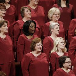 The Mormon Tabernacle Choir sing  during to the 182nd Annual General Conference for The Church of Jesus Christ of Latter-day Saints in Salt Lake City  Saturday, March 31, 2012.