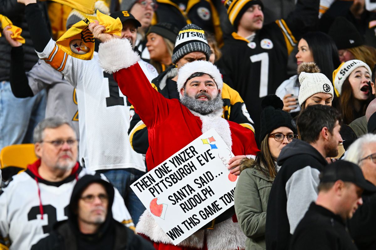 A Pittsburgh Steelers fan cheers during the first quarter of a game against the Cincinnati Bengals at Acrisure Stadium on December 23, 2023 in Pittsburgh, Pennsylvania.