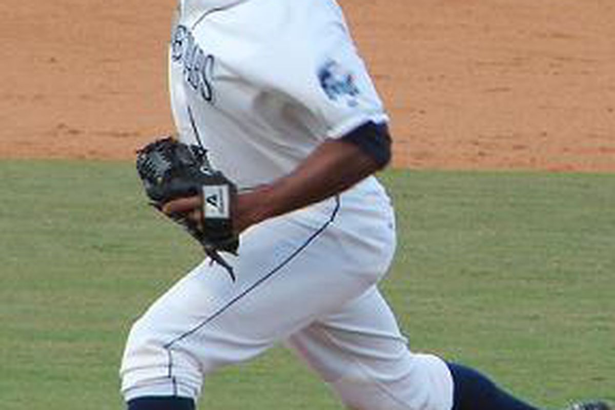 Marquis Fleming with the Charlotte Stone Crabs in 2010 (Jim Donten / <a href="http://clawdigest.com">Claw Digest</a>)