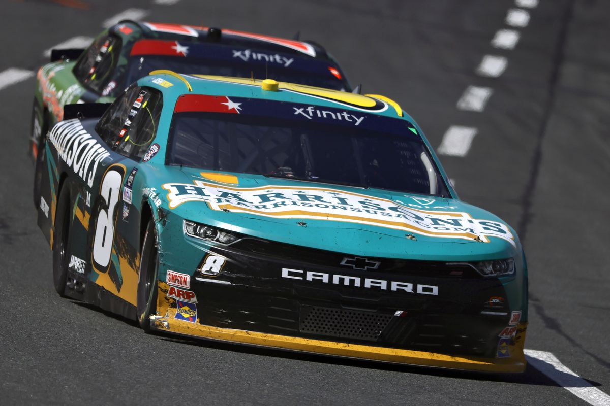 Josh Berry, driver of the #8 Harrison’s USA Chevrolet, drives during the NASCAR Xfinity Series Alsco Uniforms 300 at Charlotte Motor Speedway on May 28, 2022 in Concord, North Carolina.