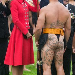 1. Maintaining impressive eye contact while meeting this awesomely and expansively tattooed man at a Māori Powhiri Ceremonial Welcome in New Zealand.