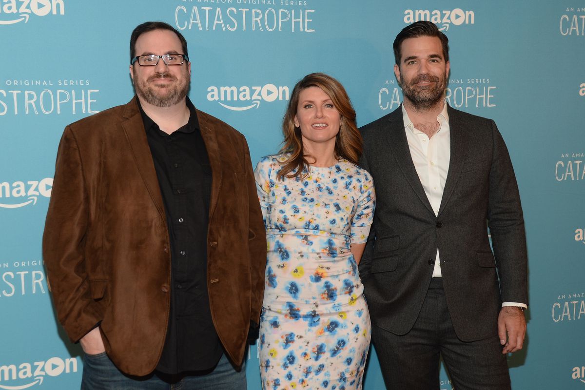 TV critic Alan Sepinwall with Sharon Horgan and Rob Delaney (L to R)