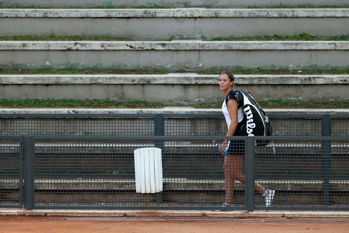 This is British player Laura Robson walking off a court unhappy, but YOU try finding a better picture to illustrate Florida tennis in our photo tool.