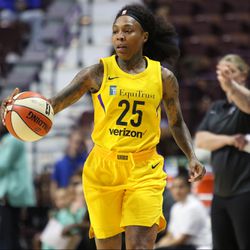 The Los Angeles Sparks take on the New York Liberty in a WNBA preseason game at Mohegan Sun Arena in Uncasville, CT on May 8, 2018.