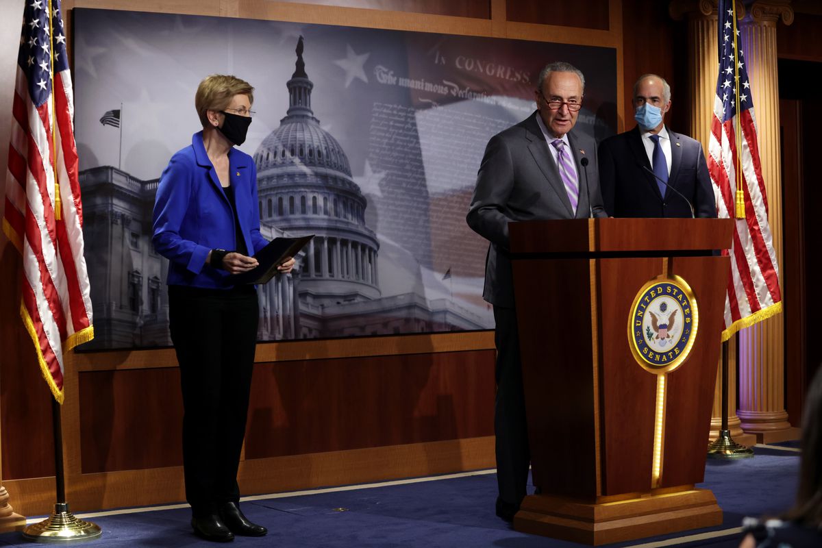 GOP And Democratic Senators Hold Press Conferences At The U.S. Capitol