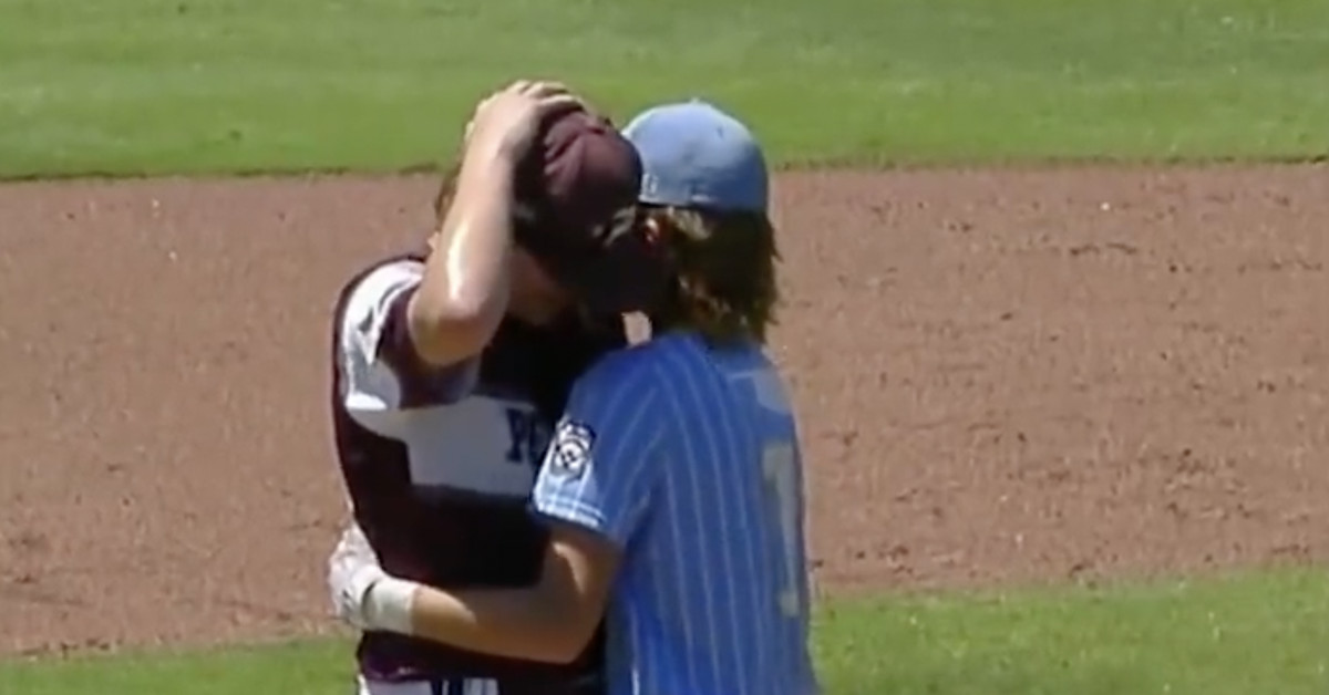 This Little League International Collection hug after a batter was once hit within the head is easiest sportsmanship