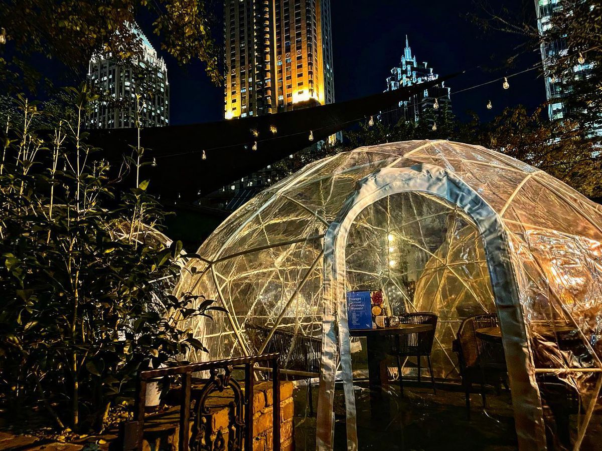 The patio at Publico in Midtown features geodesic domes (with heat) for the third year. 
