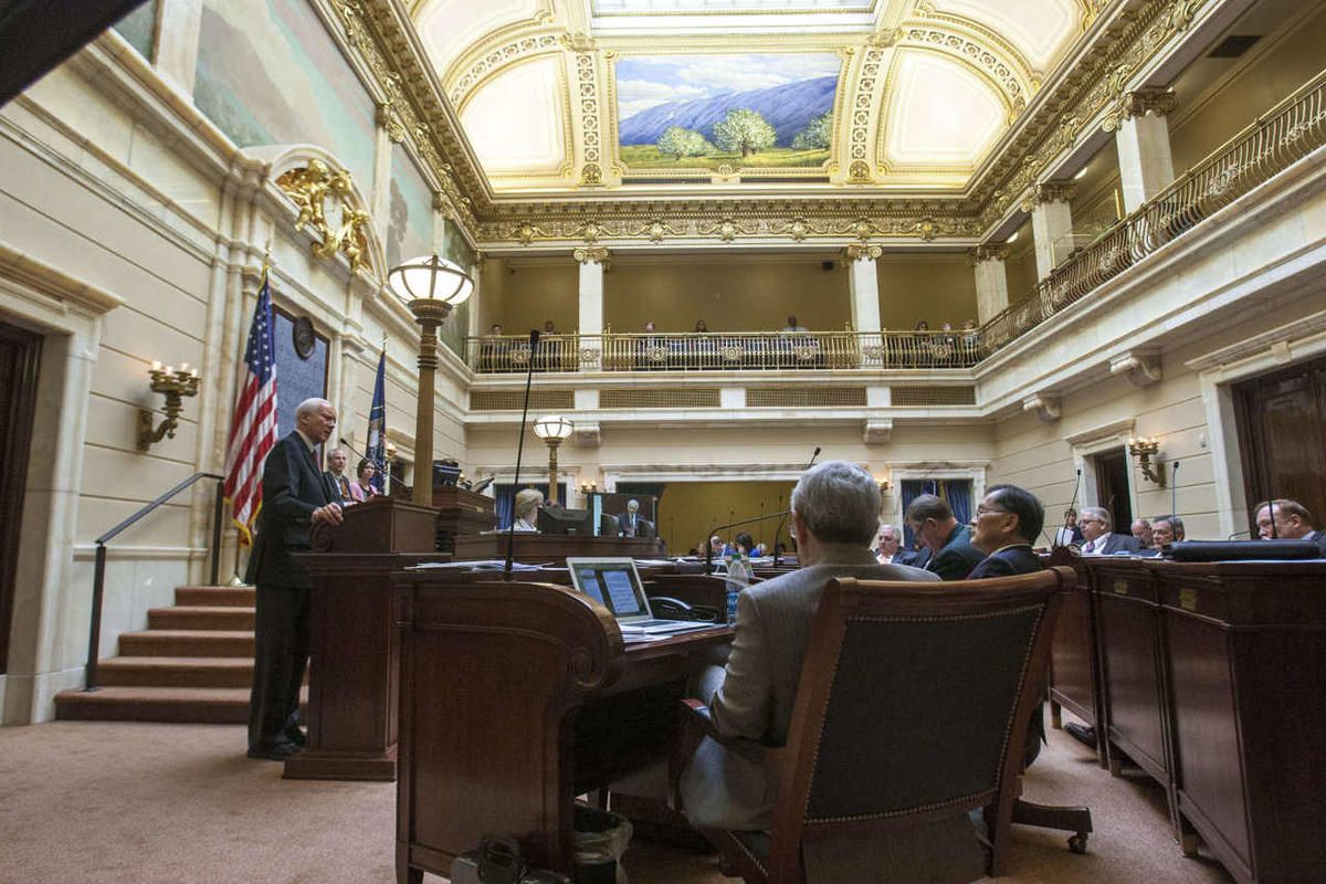 Senator, Orrin Hatch speaks to the Senate during the Utah State Legislature Friday, Jan. 31, 2014.