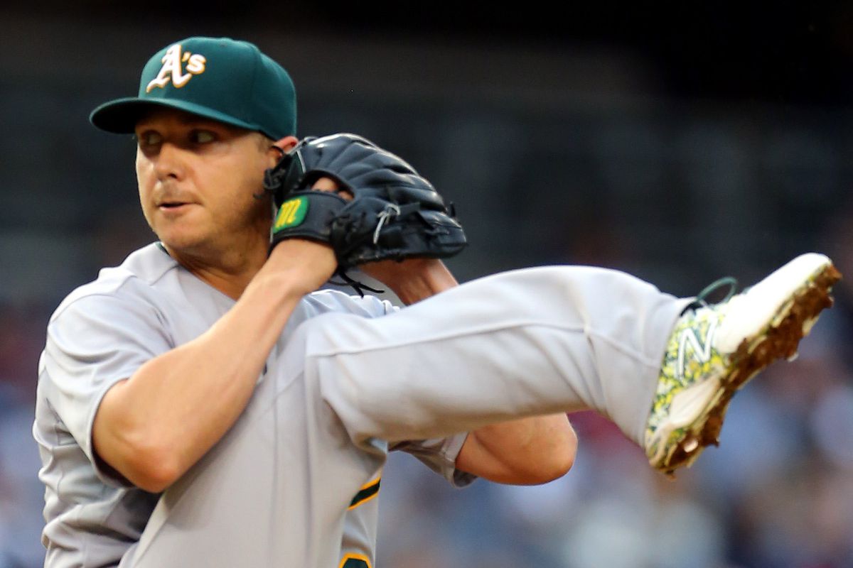 Scott Kazmir pitches for the Oakland Athletics against the New York Yankees in July. The A's will want to replace Scott Kazmir's production in 2016.