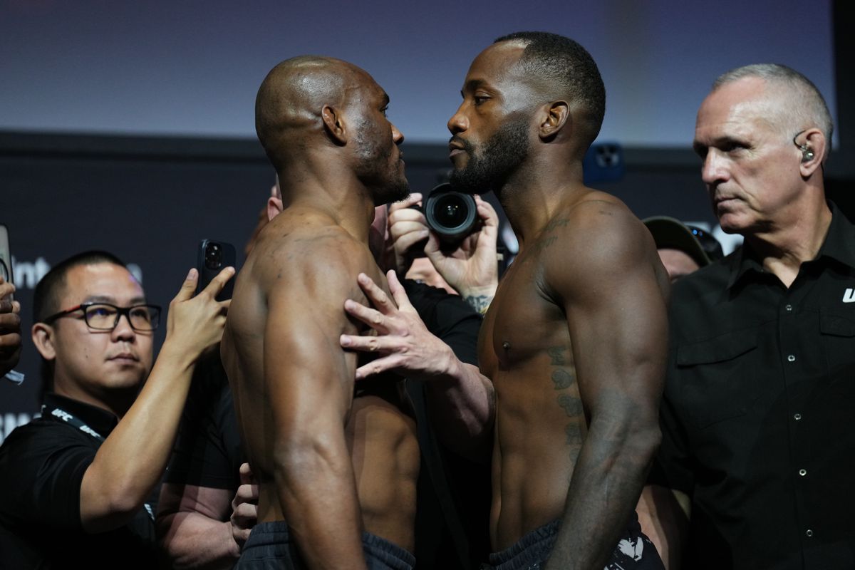 Kamaru Usman and Leon Edwards face off ahead of UFC 278
