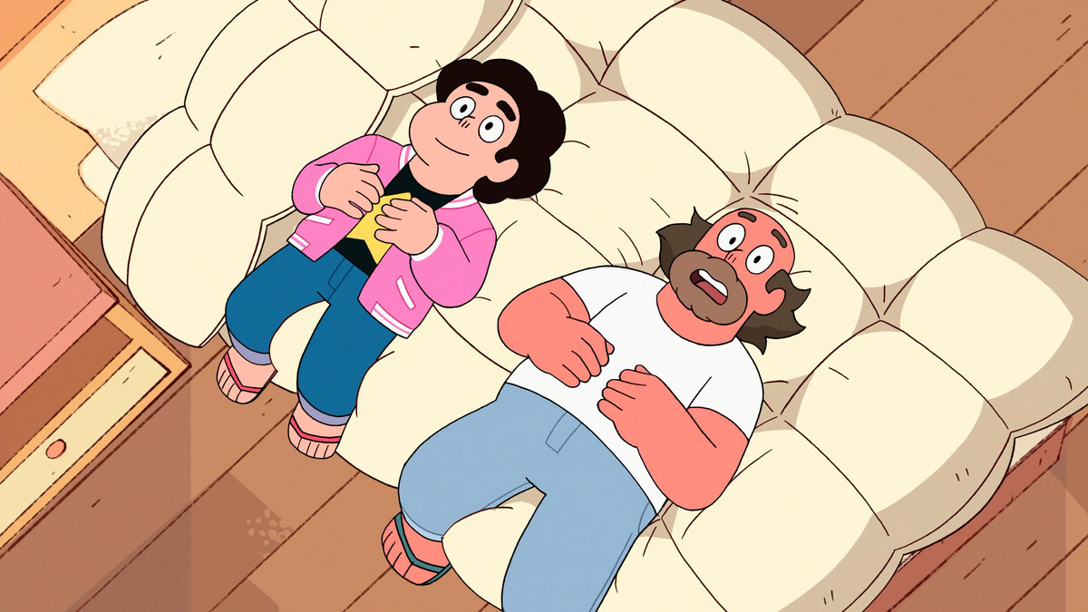 Steven and Greg stare at the ceiling