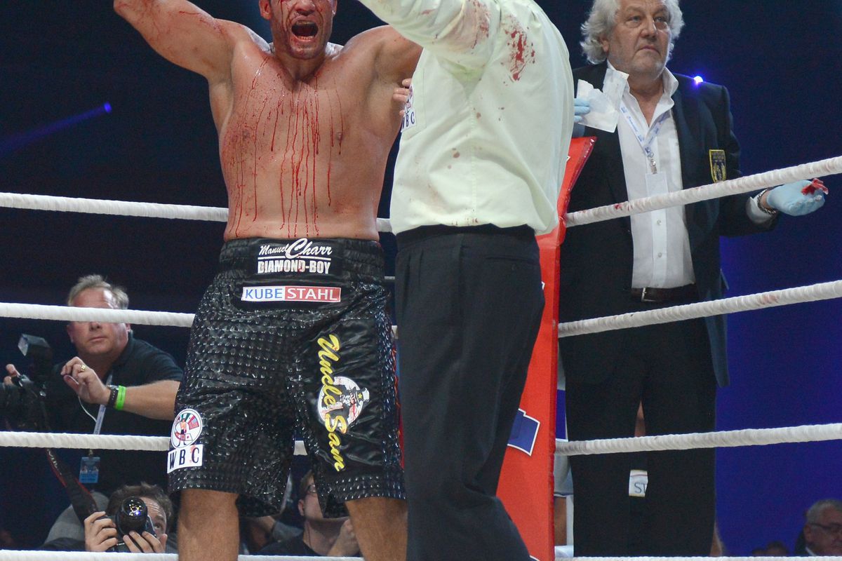 Manuel Charr was unhappy about his stoppage loss to Vitali Klitschko on Saturday, and he remains unhappy. (Photo by Lars Baron/Bongarts/Getty Images)