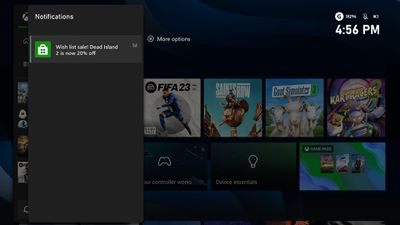 Screenshot of the Xbox’s wish list sale notification.