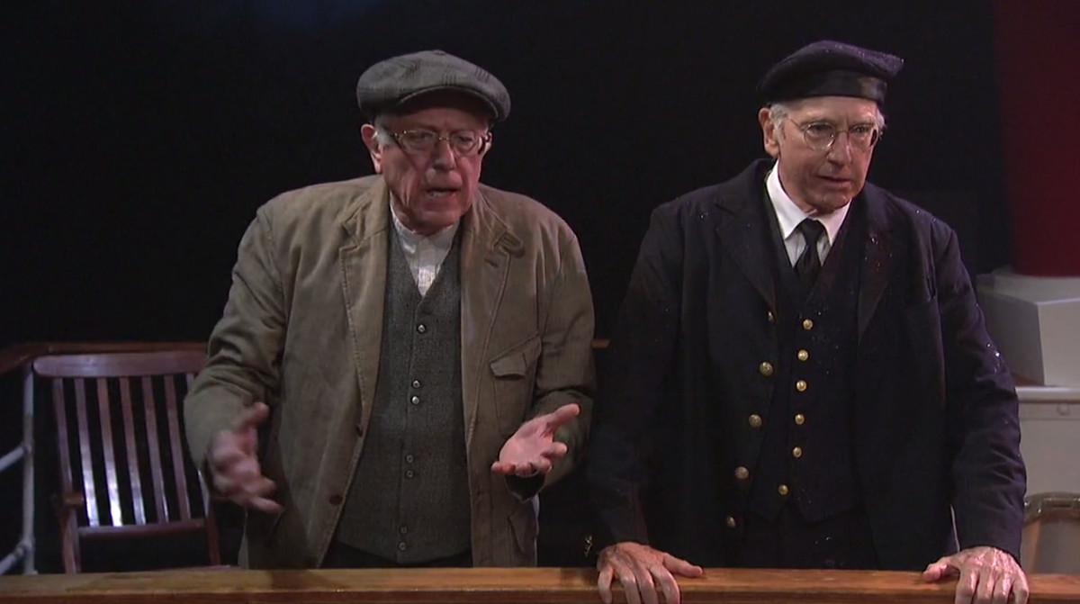 Larry David and Bernie Sanders on Saturday Night Live