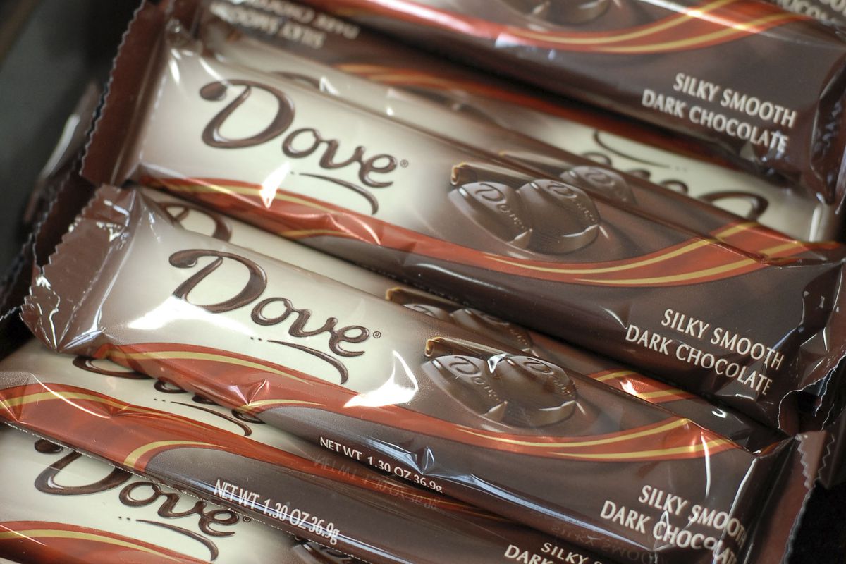 The Mars Snack foods company displayed samples of thier Dove Bar product at a news conference announcing the roll out of the expansion of Mars new manufacturing facility Monday, Sept. 29 2008 in Elizabethtown, PA. A new report outlined every state’s favorite Valentine’s Day candy.