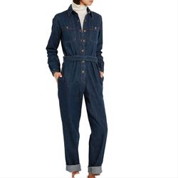 A.P.C.'s denim is usually non-stretch, so this jumpsuit has the perfect utilitarian feel without the possibility of sagging later on.